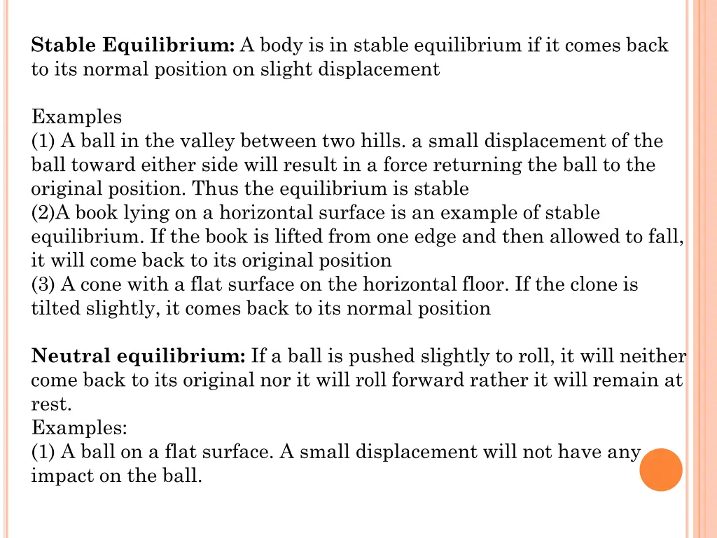 stable equilibrium a body is in stable