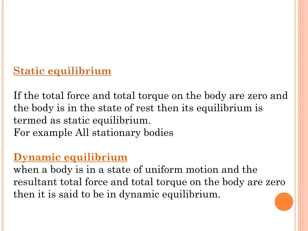 static equilibrium