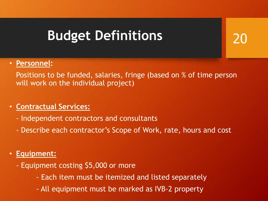 budget definitions