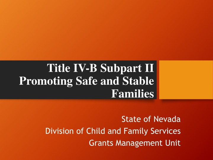 title iv b subpart ii promoting safe and stable