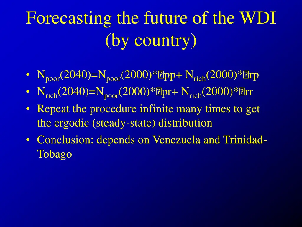 forecasting the future of the wdi by country 1