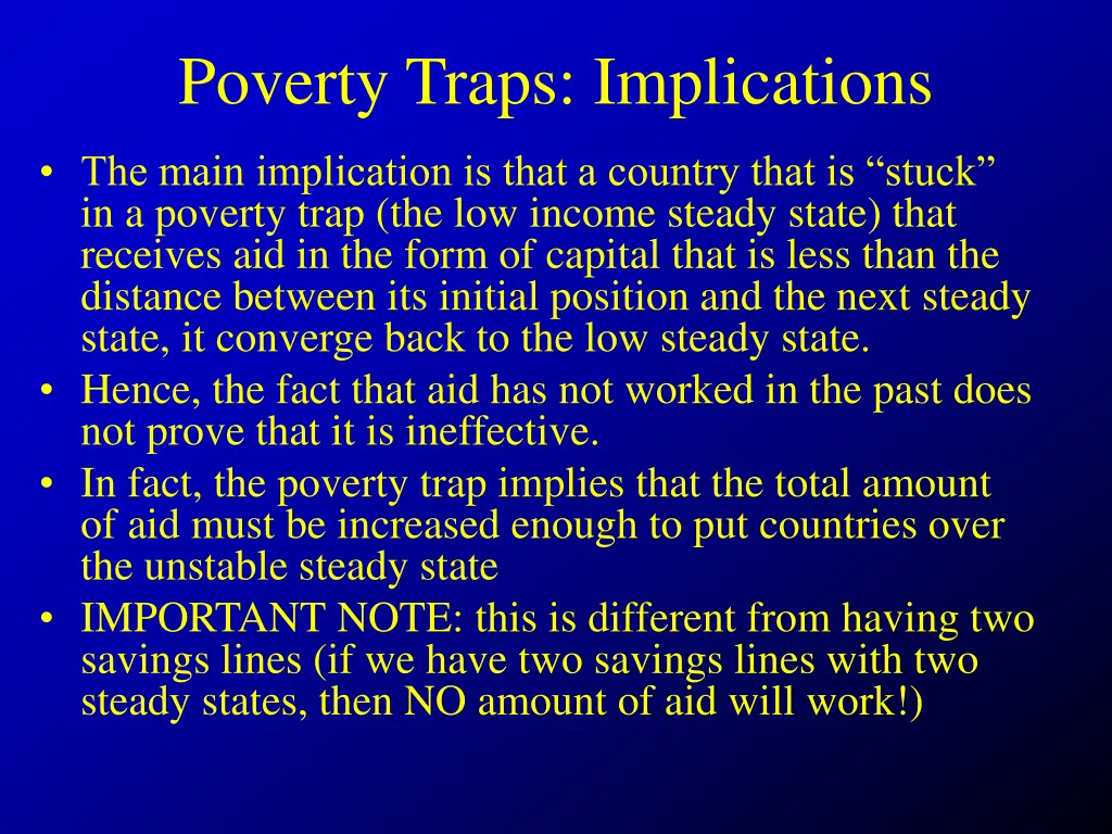 poverty traps implications