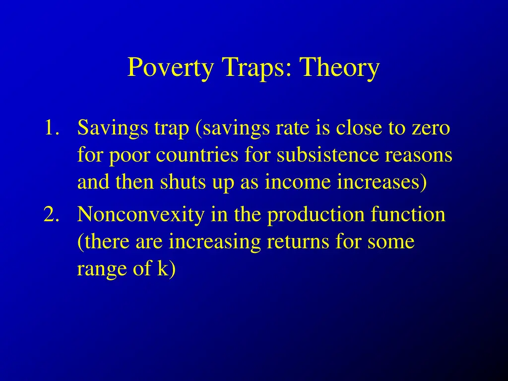 poverty traps theory