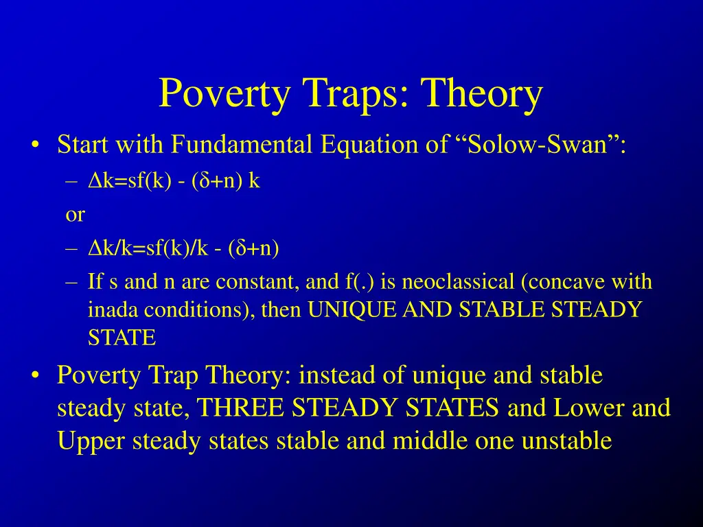 poverty traps theory start with fundamental