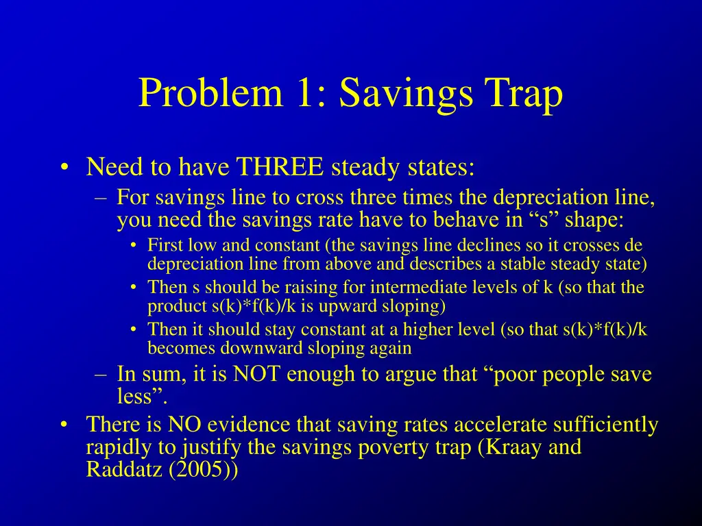 problem 1 savings trap