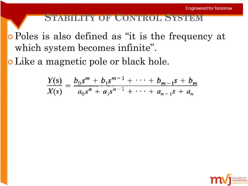 s tability of c ontrol s ystem 3