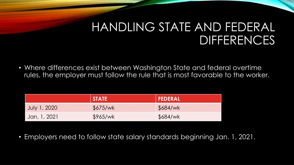 handling state and federal