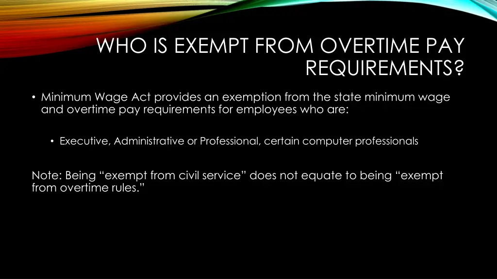 who is exempt from overtime pay