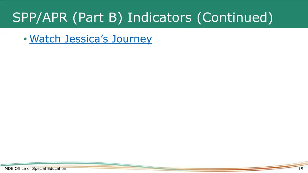 spp apr part b indicators continued