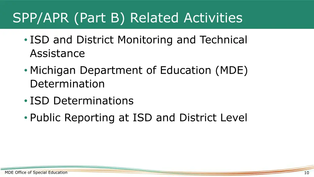 spp apr part b related activities