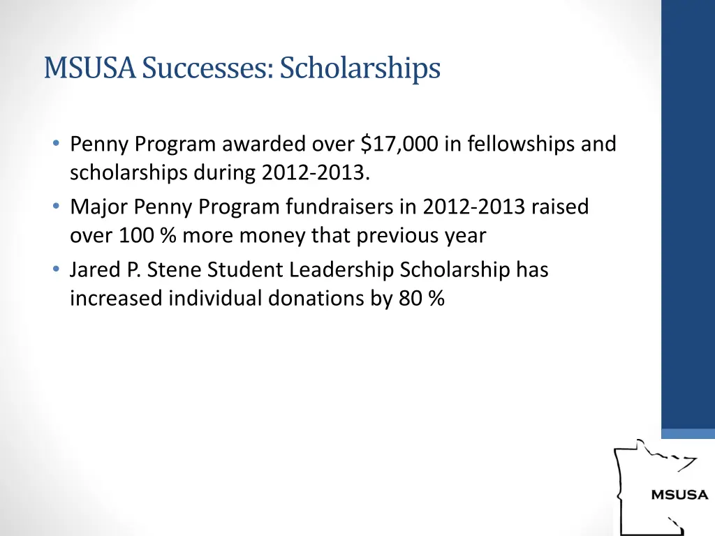 msusa successes scholarships