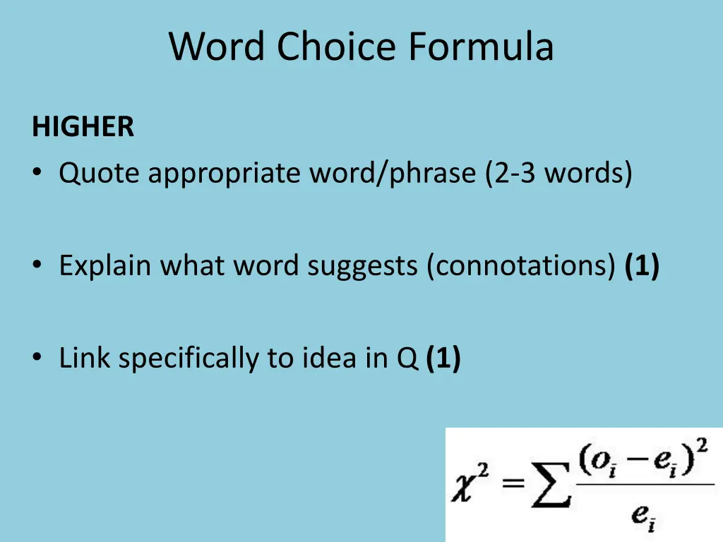 word choice formula