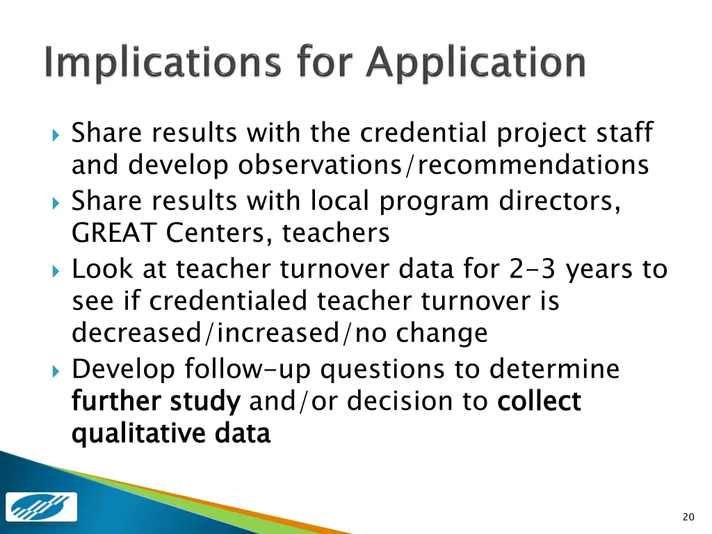 share results with the credential project staff