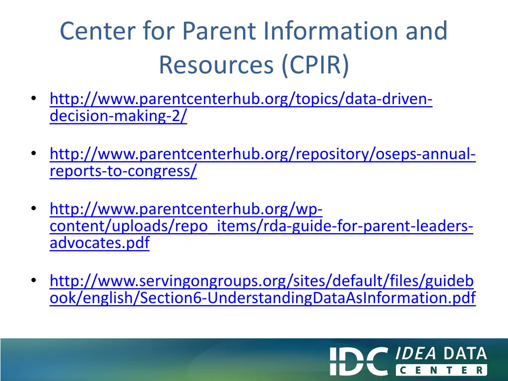 center for parent information and resources cpir