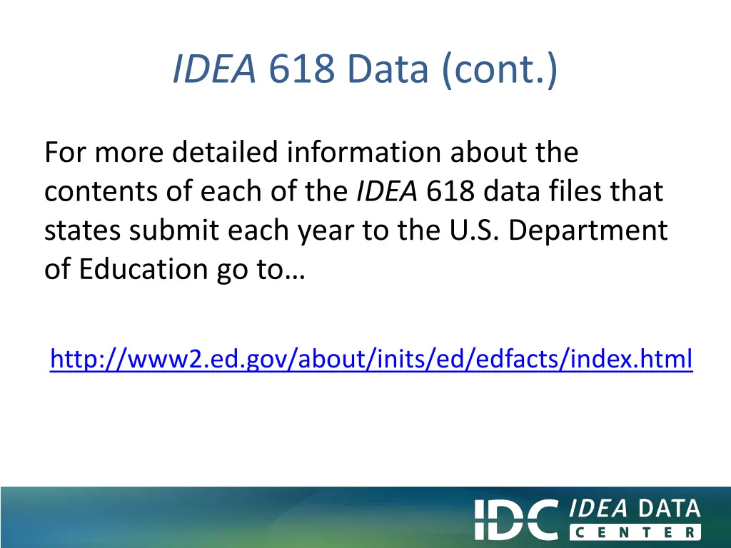 idea 618 data cont 1