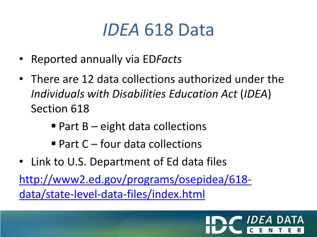 idea 618 data