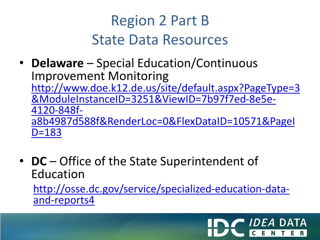 region 2 part b state data resources