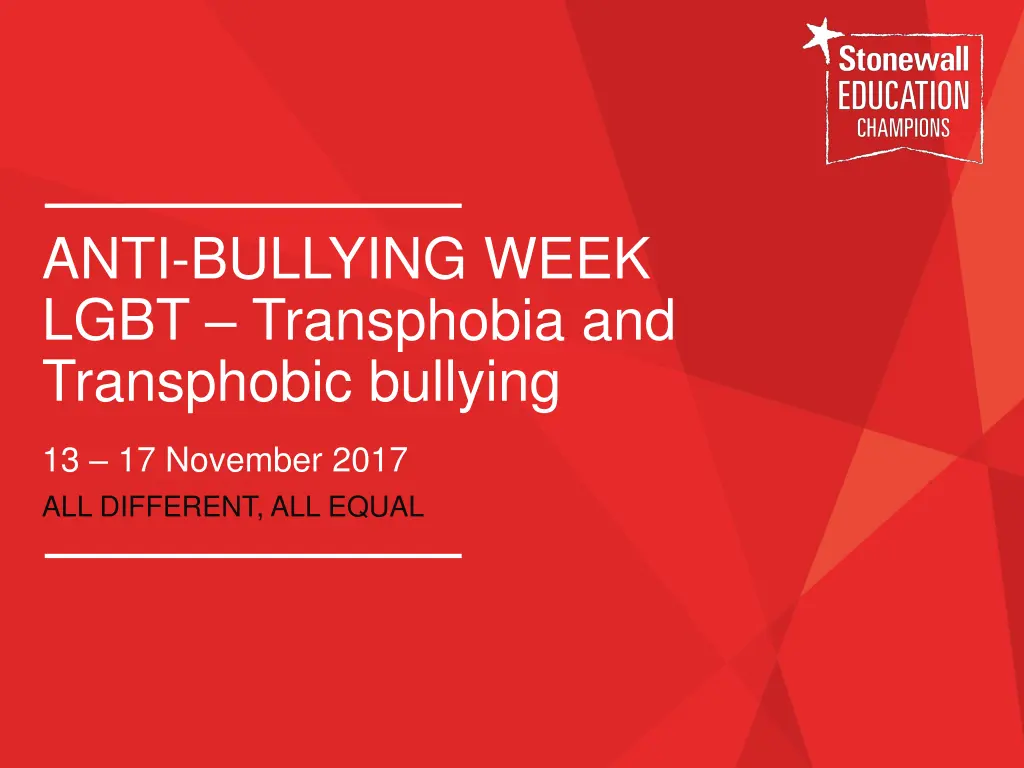 anti bullying week lgbt transphobia