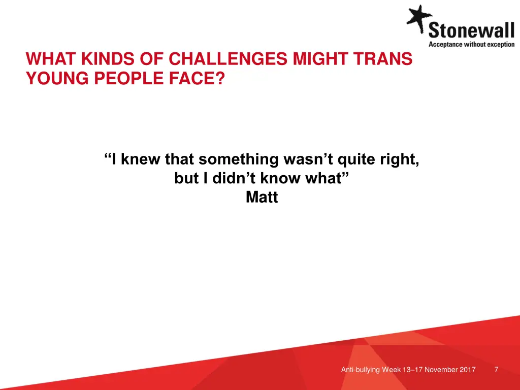 what kinds of challenges might trans young people