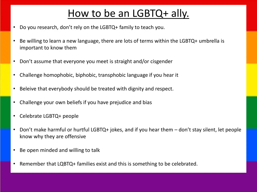 how to be an lgbtq ally