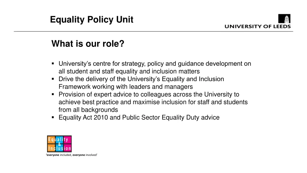 equality policy unit 1