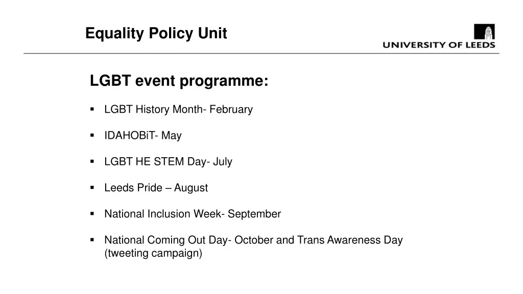 equality policy unit 5