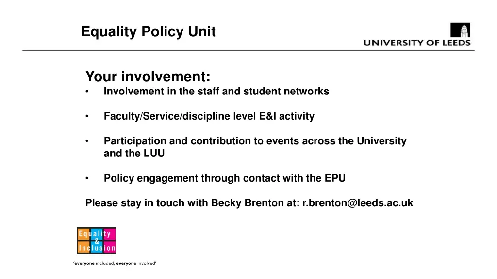 equality policy unit 6