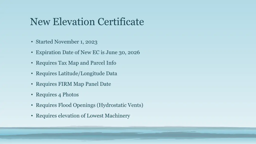 new elevation certificate