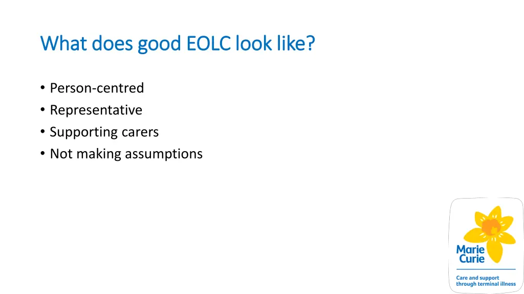 what does good eolc look like what does good eolc