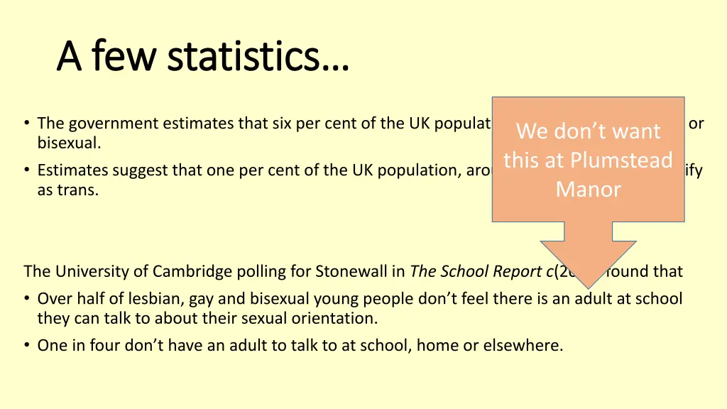 a few statistics a few statistics