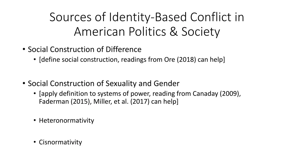 sources of identity based conflict in american