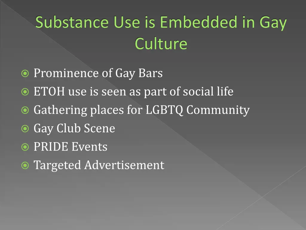 substance use is embedded in gay culture