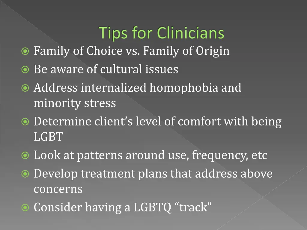 tips for clinicians