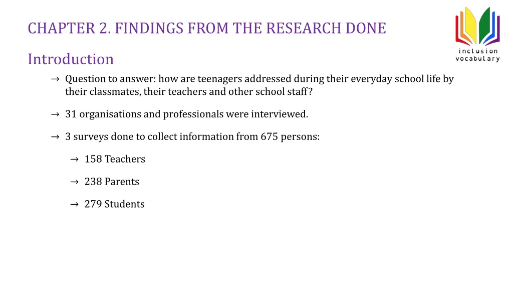 chapter 2 findings from the research done 1