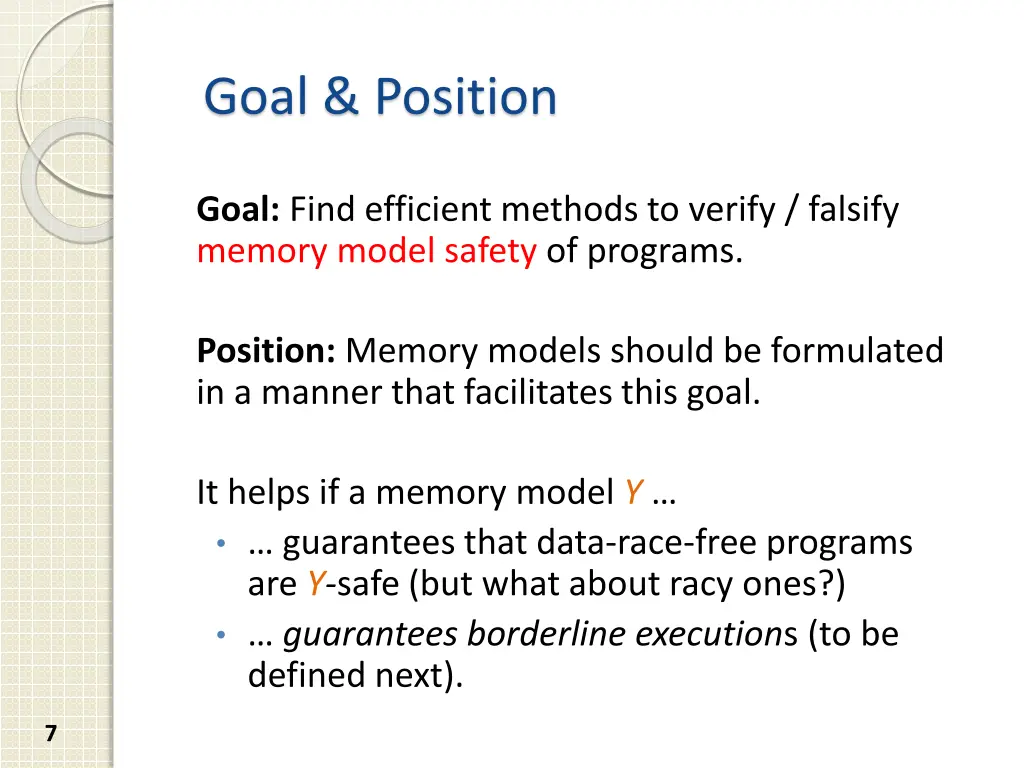 goal position