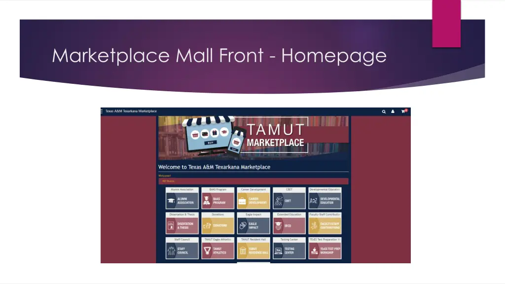 marketplace mall front homepage