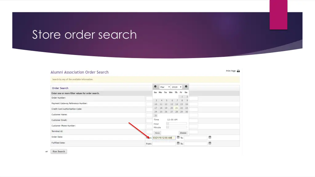 store order search