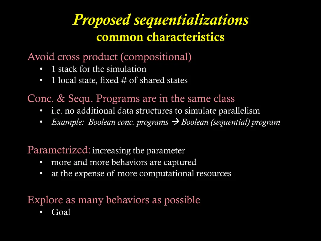 proposed sequentializations common