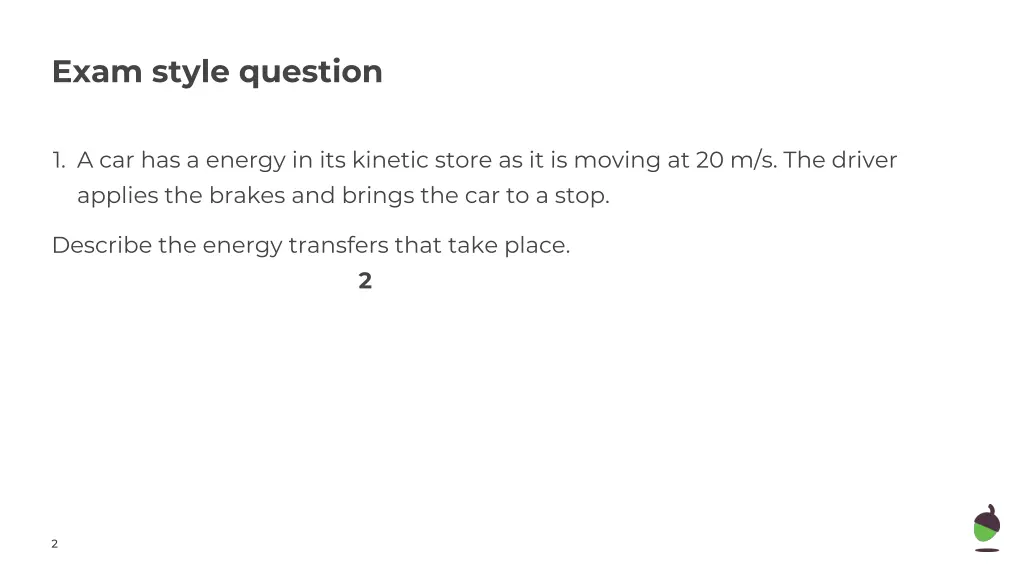 exam style question