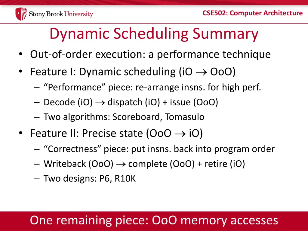 cse502 computer architecture 1