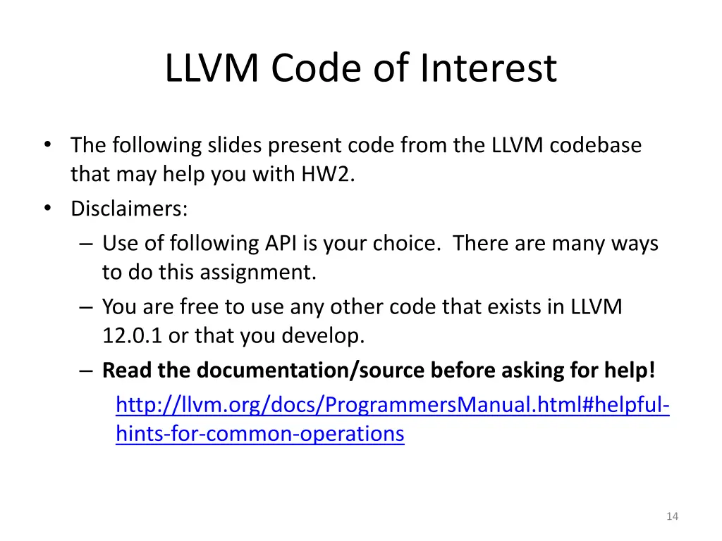 llvm code of interest