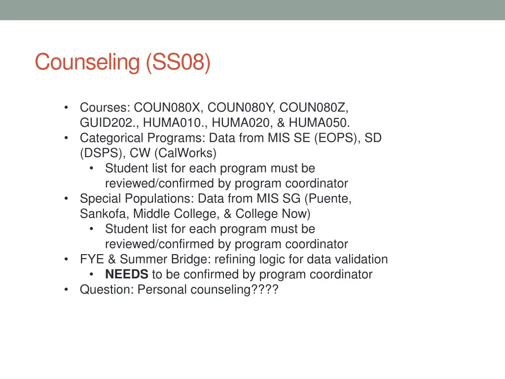 counseling ss08