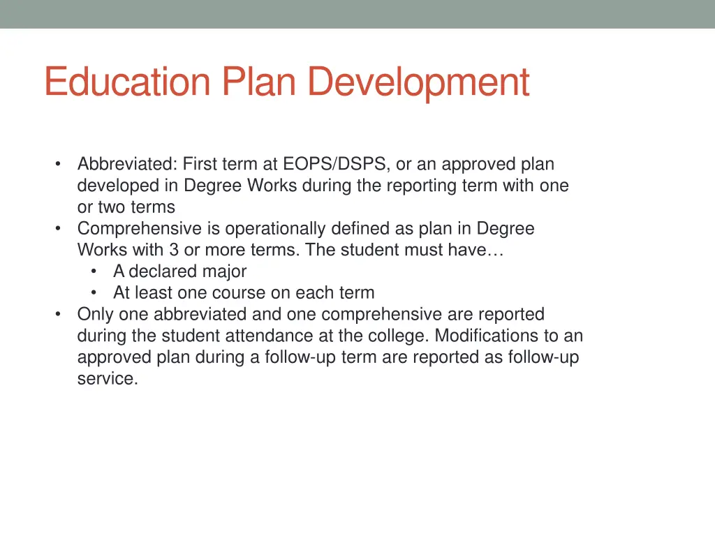 education plan development