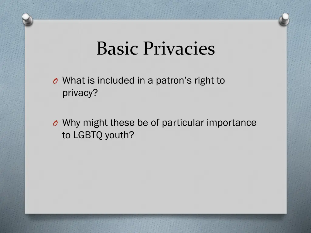 basic privacies