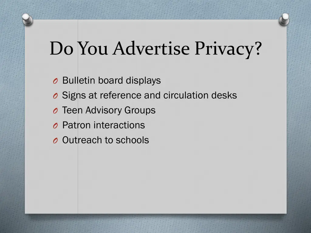 do you advertise privacy