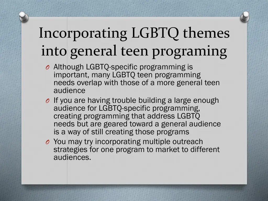 incorporating lgbtq themes into general teen