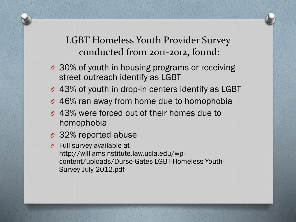 lgbt homeless youth provider survey conducted