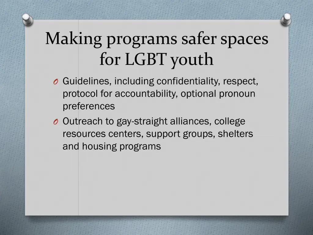 making programs safer spaces for lgbt youth