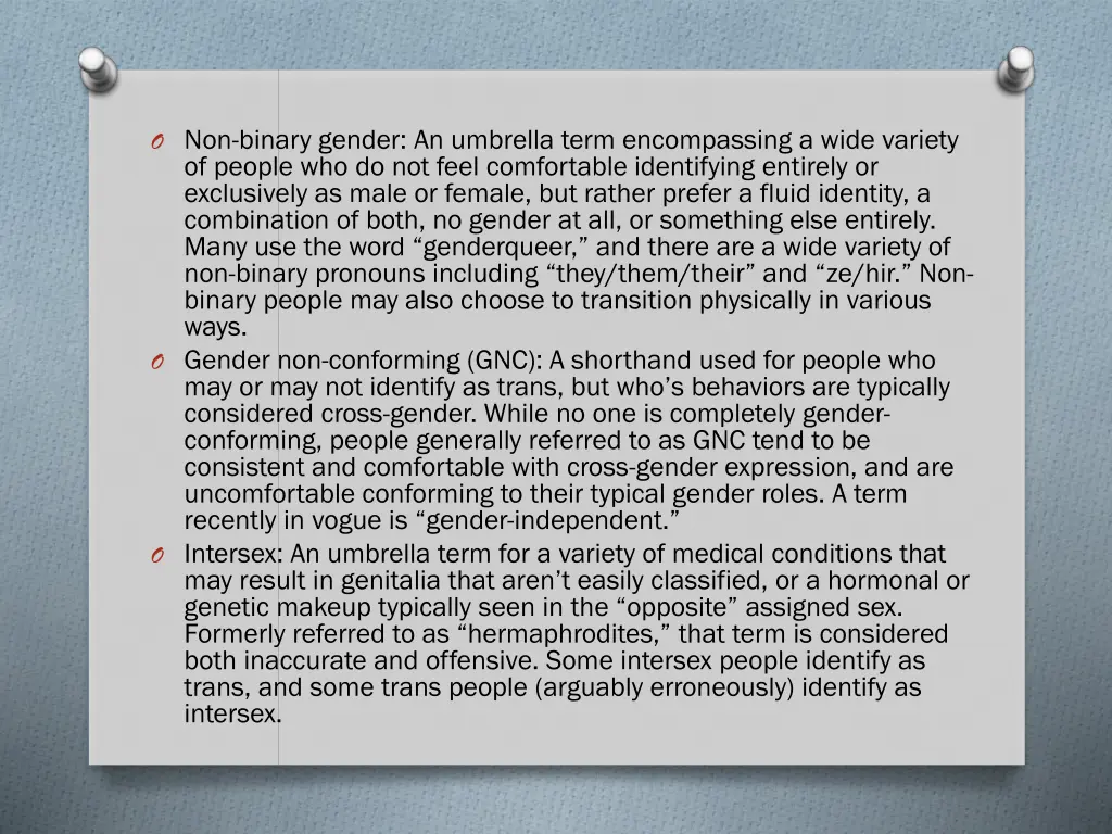 o non binary gender an umbrella term encompassing