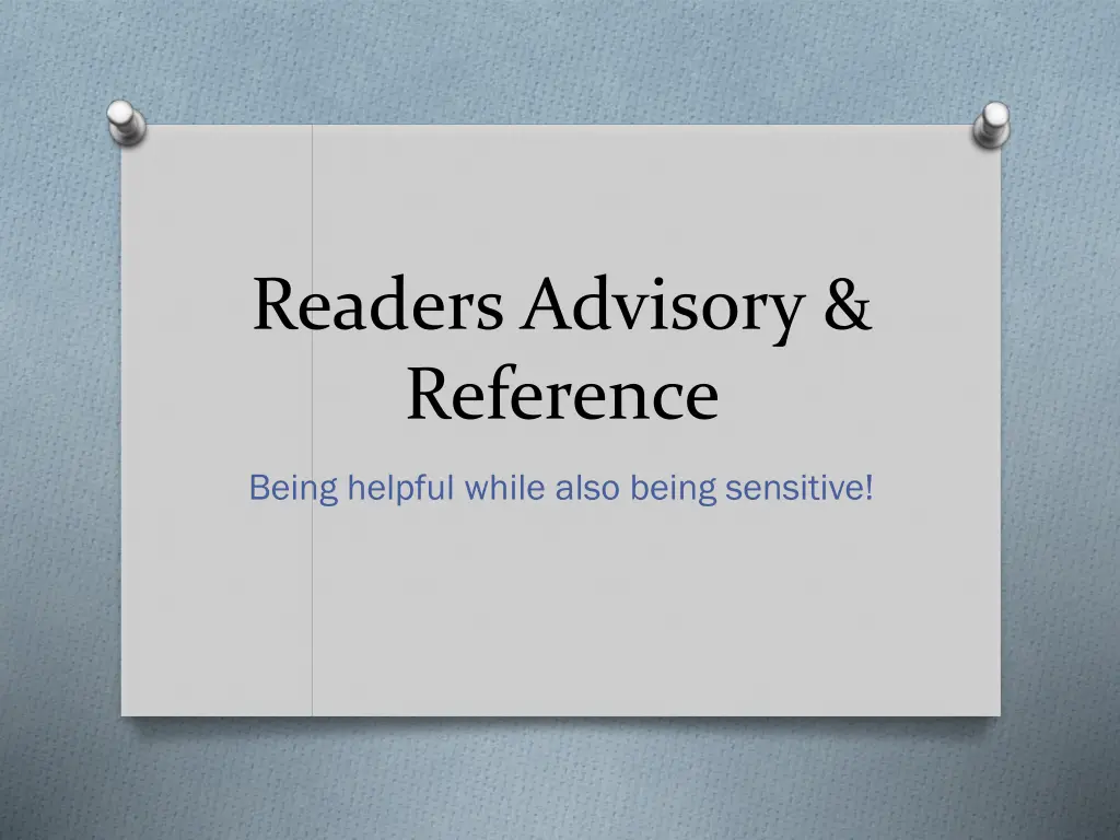 readers advisory reference